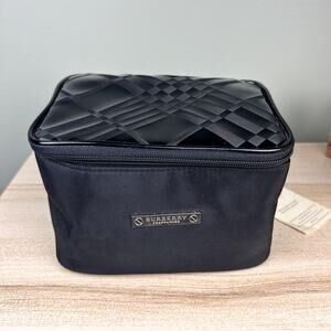 NWT Burberry Fragrances GWP Cosmetic Toiletry Jewelry Bag Black Plaid Makeup New